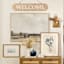Honeybloom Glass Framed Navy Blue Botanical Print Wall Art, 19x25