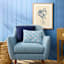 Honeybloom Glass Framed Navy Blue Botanical Print Wall Art, 19x25