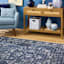 (B823) Teagan Navy Blue Floral Flatweave Area Rug, 5x7