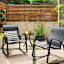 Crosby St. Sling Rocker Patio Chat Set, Black