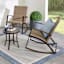 (E515) Fifer Navy Border Outdoor Area Rug, 5x7