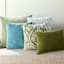 Green Floral Chenille Embroidered Throw Pillow, 18"