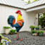 Oversized Rooster Outdoor Garden Statue, 74"