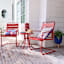 Sunny Club 3-Piece Metal Patio Chat Set, Red