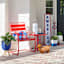 Sunny Club 3-Piece Metal Patio Chat Set, Red