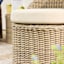 Honeybloom Monterey 3-Piece Pumice Wicker Finish with Light Grey Cushions Swivel Patio Chat Set