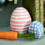 Homespun Easter Blue Plaid Fabric Egg, 4"