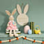 Homespun Easter Blue Plaid Fabric Egg, 4"