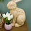 Homespun Easter White Tulips in Purple Ceramic Pot, 8"