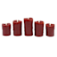 5-Pack Red Drip Wax LED Candle with Timer