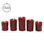 5-Pack Red Drip Wax LED Candle with Timer