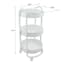 REAL SIMPLE 3-Tier Round Metal Rolling Cart, White