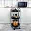 REAL SIMPLE 3-Tier Round Metal Rolling Cart, Black