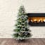 (B9) Pre-Lit Flocked Glenco Spruce Christmas Tree, 7.5'