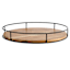 Round Acacia Wood Lazy Susan with Black Metal Rim, 18"