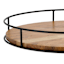 Round Acacia Wood Lazy Susan with Black Metal Rim, 18"