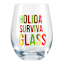 Holiday Survival Stemless Wine Glass, 16.9oz