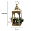 Gilded Evergreen Metal Lantern with LED Candle & Faux Plant