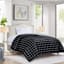 Black Windowpane Printed Microfiber Comforter, Twin/Twin XL