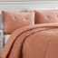 3-Piece Pink Tacked Corduroy Comforter Set, Full/Queen
