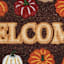 Printed Pumpkins & Embossed Welcome Coir Mat, 18x30