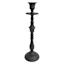 Black Crackle Cast Taper Candle Holder, 12"
