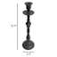 Black Crackle Cast Taper Candle Holder, 12"