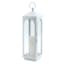 White Metal LED Pillar Candle Lantern, 18"