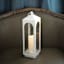 White Metal LED Pillar Candle Lantern, 18"