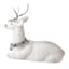 Silver Large Faux Fur Sitting Deer, 28"