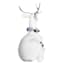 Silver Large Faux Fur Sitting Deer, 28"