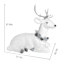 Silver Large Faux Fur Sitting Deer, 28"