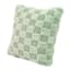 Mint Plush Check Throw Pillow, 18"
