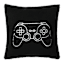 Black Sherpa Game Controller Throw Pillow, 18"