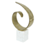 Gold Finish Metal with Marble Base Table Decor, 15.5"