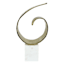 Gold Finish Metal with Marble Base Table Decor, 15.5"