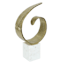 Gold Finish Metal with Marble Base Table Decor, 15.5"