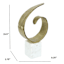 Gold Finish Metal with Marble Base Table Decor, 15.5"