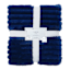 Navy Channel Faux Fur Throw Blanket, 50x60