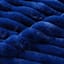 Navy Channel Faux Fur Throw Blanket, 50x60