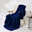 Navy Channel Faux Fur Throw Blanket, 50x60
