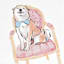 Cute Shiba on Chair Table Art, 8"