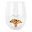 Stemless Wine Glass with Glittered Star Icon, 17oz