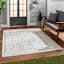 (E546) Eagean Ivory & Blue Moroccan Area Rug, 5x7