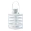 White Metal Lantern with LED Tealight Candle, 4.5"