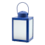 Blue Plastic LED Lantern with Frosted Glass, 6.7
