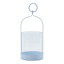 Blue Metal & Glass Lantern with Ring Handle, 8"