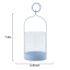 Blue Metal & Glass Lantern with Ring Handle, 8"