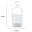 White Metal & Glass Lantern with Ring Handle, 8"