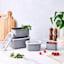 REAL SIMPLE 8-Piece Grey Rect Plastic Ribbed Mixing Bowl Set